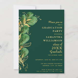 Convite Formatura Elegante Esmeralda Verde Eucalipto 2026