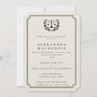 Convite Formatura em Direito Elegante JD