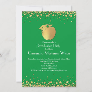 Convite Formatura em Educação de Professores Verde Dourado