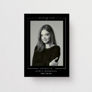 Convite Formatura em Foto Preto e Branco Moderno e Elegant