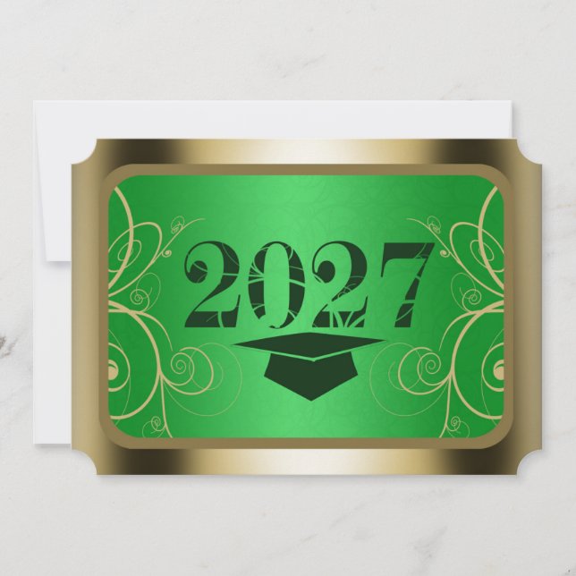 Convite Formatura em Quadro Verde e Dourado (Frente)