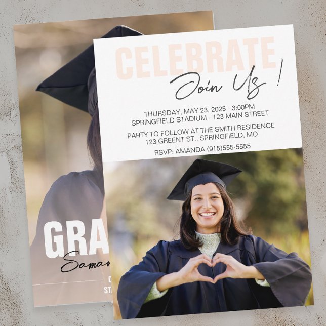 Convite Formatura Foto Moderna  (Modern Graduation Invitation)
