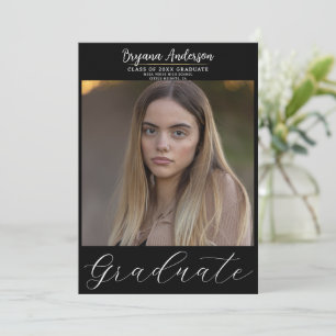 Convite Formatura Foto Moderno Graduando Tendência