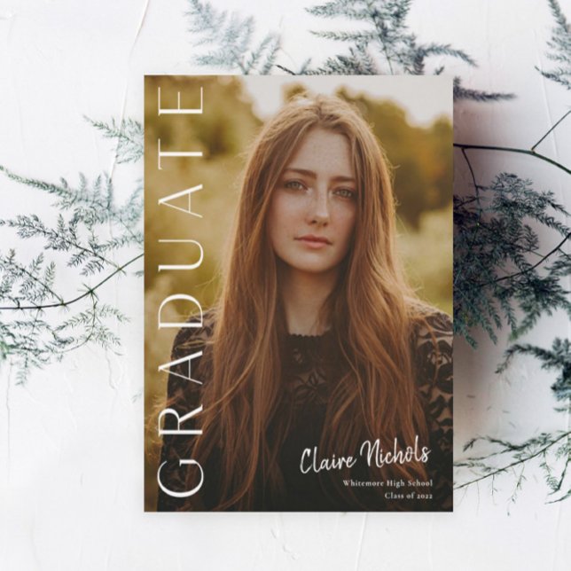 Convite Formatura Foto Vertical Moderna (Criador carregado)