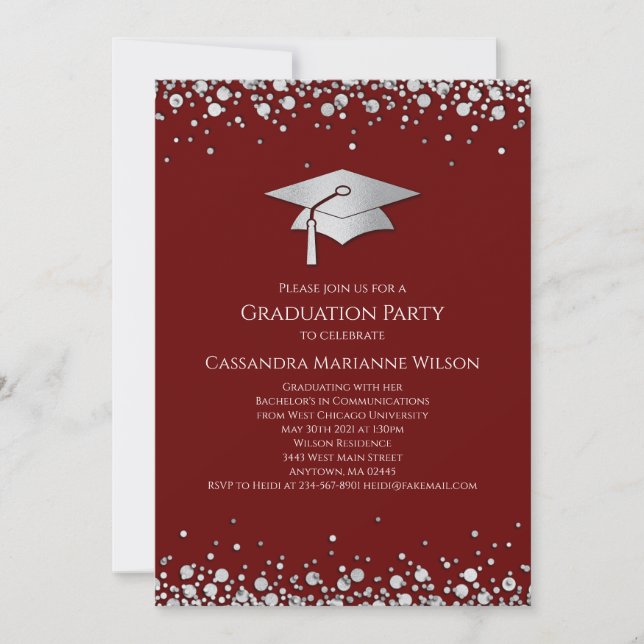 Convite Formatura Marrom e Prata (Frente)