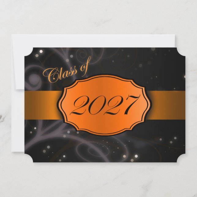 Convite Formatura Orange e Black 2027 (Frente)
