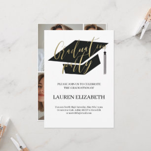 Convite Formatura Personalizada 4 Fotos Moderna e Casual