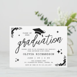 Convite Formatura Personalizada Elegante Roteiro Estrelas