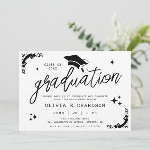 Convite Formatura Personalizada Elegante Roteiro Estrelas 