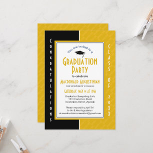 Convite FORMATURA Personalizado Amarelo Graduado em CIÊNCI