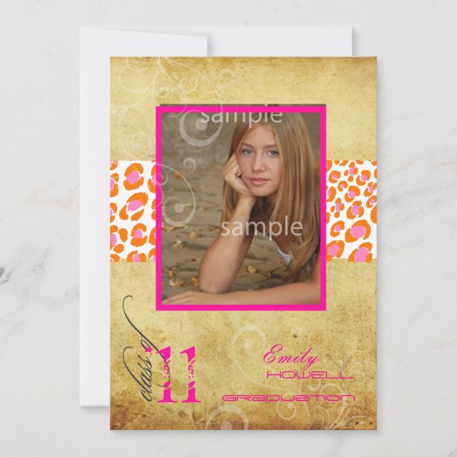 Convite Formatura PixDezines 2011, Leopardo Rosa (Frente)