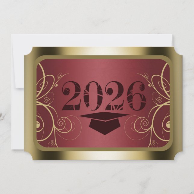 Convite Formatura Quadro Marrom e Dourado (Frente)