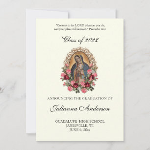 Convite Formatura Religiosa Elegante Guadalupe Católica