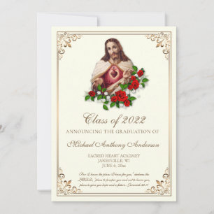 Convite Formatura Religiosa Jesus Católico Elegante