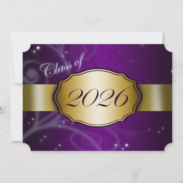 Convite Formatura Roxo e Dourado 2026 (Frente)