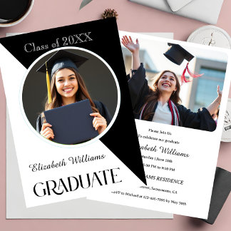 Convite Formatura Simples Preto e Branco