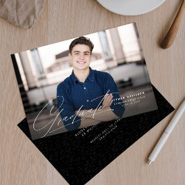 Convite Formatura uma foto roteiro simples moderno graduaç