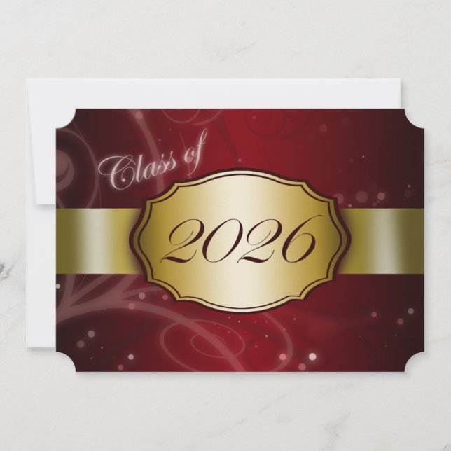 Convite Formatura Vermelho e Dourado 2026 (Frente)