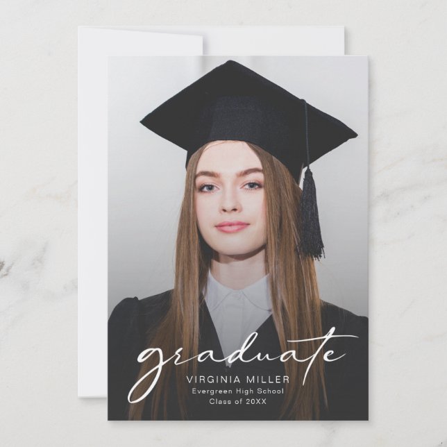 Convite Fórmula de Graduação Moderna Foto Graduação (Frente)