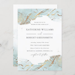 Convite fornalha de ouro azul texturizada