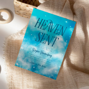 Convite Forno Enviado para o Chá de fraldas do Céu Azul