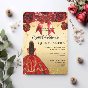 Convite Forragens de arco vermelho de Quinceanera