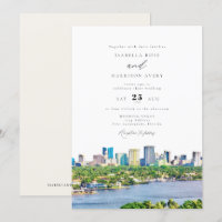 FORT LAUDERDALE Watercolor Casamento Skyline