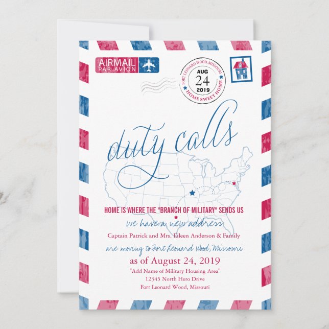 Convite Fort Leonard Wood, lançamento militar do MO (Frente)