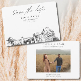 Convite Fort Worth Wedding Skyline Salvar Data