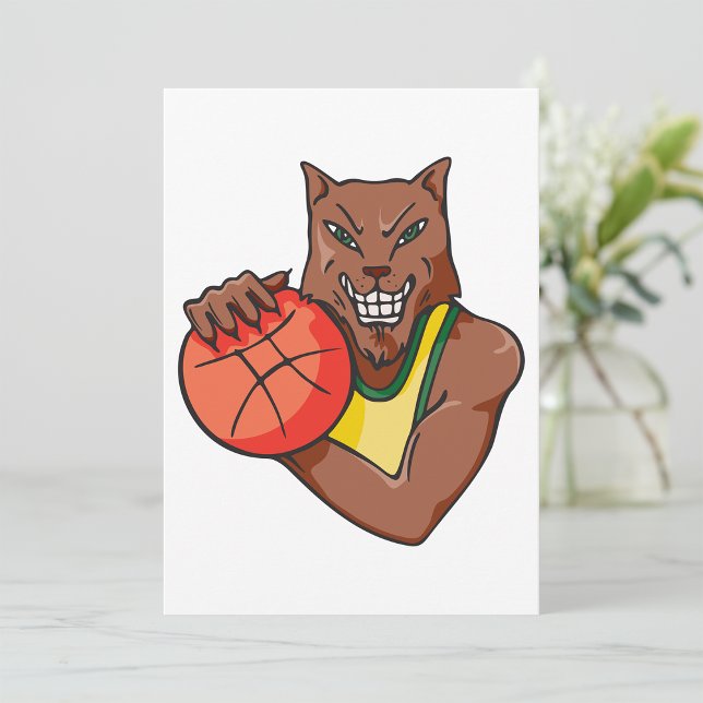Convite Forte Mascote de Basquete Wildcat (Criador carregado)