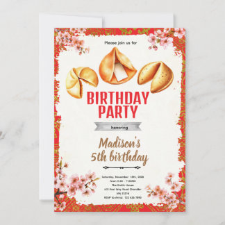 Convite Fortune Cookie Birthday Invitation