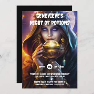 Convite Fortune Teller - bola de cristal mágica bruxada