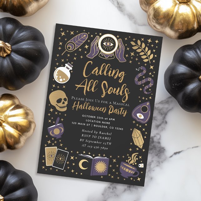 Convite Fortune Teller Future Witchy Halloween Party (Criador carregado)