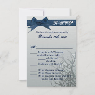 Convite fosco de placa R.S.V.P 3.5x5 Espelho rachado