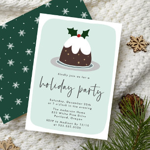 Convite Fosco Fruitcake Holly Mint e Green Holiday Party