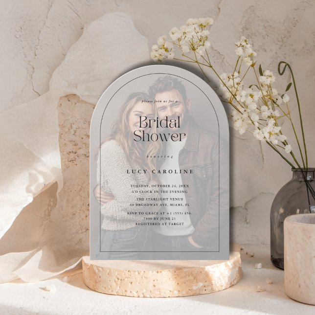 Convite Fosco Vellum Overlay Foto simples Chá de panela (Criador carregado)