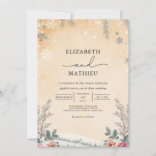 Convite Fosco Winter Botanical Wedding