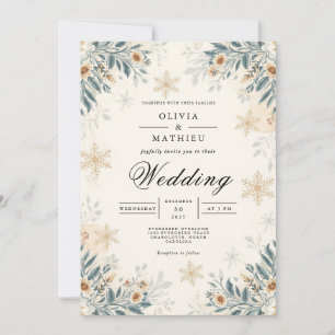 Convite Fosco Winter Floral Wedding