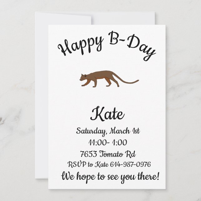 Convite Fossa Feliz Aniversário (Frente)