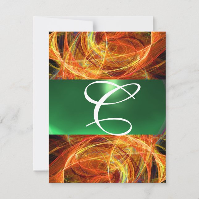 Convite FOTÃO LOUCO MONOGRAMA amarelo esmeralda verde (Frente)