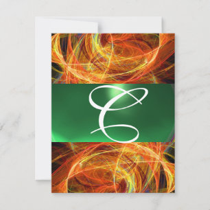 Convite FOTÃO LOUCO MONOGRAMA amarelo esmeralda verde