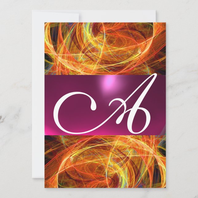 Convite FOTÃO LOUCO MONOGRAMA preto rosa (Frente)