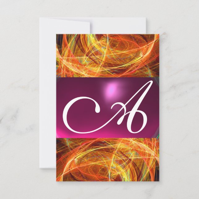 Convite FOTÃO LOUCO MONOGRAMA preto rosa rsvp (Frente)