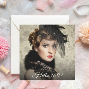 Convite Foto 100th Alô de festa de aniversário 100
