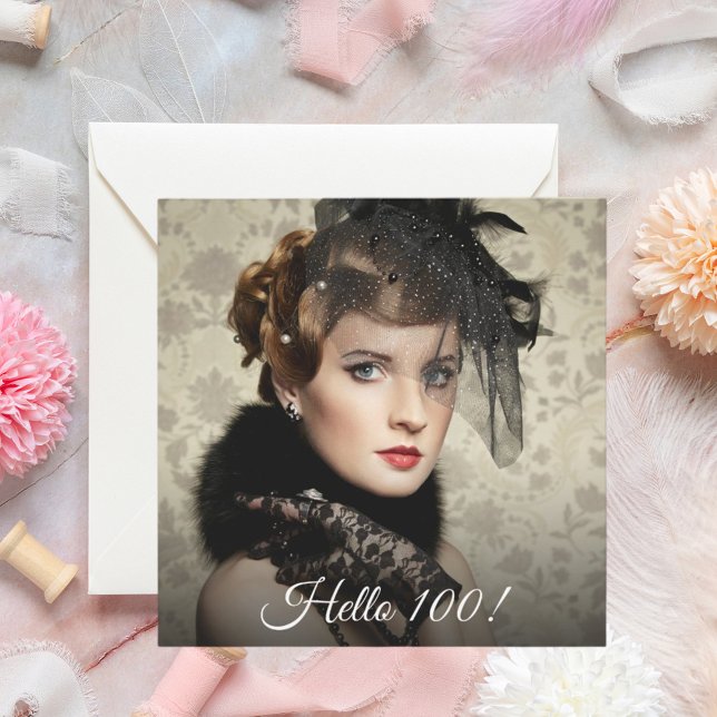 Convite Foto 100th Alô de festa de aniversário 100 (Criador carregado)