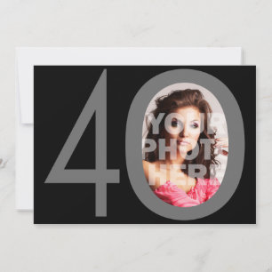 Convite Foto 40 grandes pretos/convites de festas de