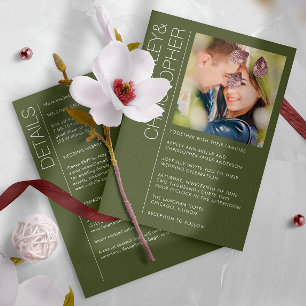 Convite Foto All-in-One de Casamento Minimalista Moderno
