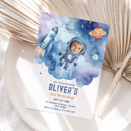 Convite Foto aniversário de 3 anos do Astronauta do Espaço