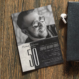 Convite Foto Aniversário de 50 anos Masculino