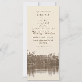 Convite foto antiga da paisagem de lago montanhosa plácida